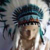 Federhaube War Bonnet Indian headdress Coiffe indienne kenai little big horn - Hot in green+black – Bild 3