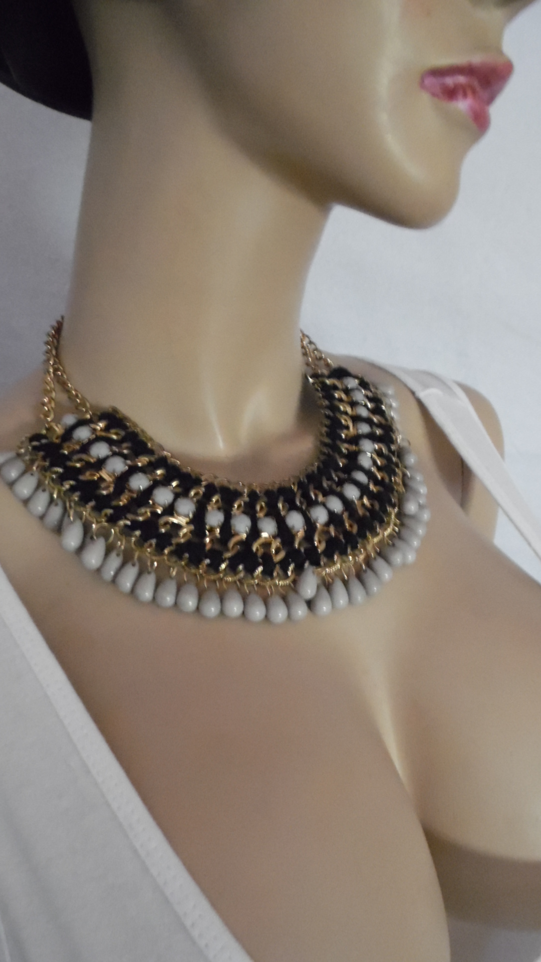 Choker collier Indianer Halsband Halskette Statement Kette Bonepipes necklace 