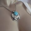 Necklace grazy elephant, Türkis Schmuck, Tibet Silber Kette, Türkis Anhänger, Statement Kette, Choker-Collier, Halskette, Indianer-Kette – Bild 2