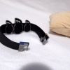 Lederarmband mit 3 Totenköpfen, Skull-Armband - Leather bracelet with 3 skulls, skull bracelet – Bild 3