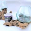 10 Liqva SM,10 Dekogläser SM,10 Wurzelholz Glasvasen SM,10 Liqvavasen SM,Gamal,root molten vase, Wurzelglas Glas Vase Kaffeebaum Liqva Vase M Gamal Vase Teak Unikat Einzelstück Holzwurzel Liqva Blumenvase, design vase SM