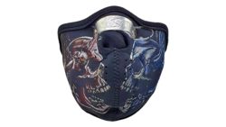 Motorrad Neopren Maske Horror Skull, Biker Mask Horror Skull, mit Staubfilter, Mundschutz, Atemschutz, Atemfilter