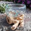 Glas Schale auf Wurzelholz S, Deko Glas auf Holz S, Einzigartige Gamal S, Wurzel Holz + Glas S Design Glas Unikat auf Holz – Bild 5