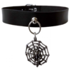 Gothic Leder Choker Spinne + Totenkopf Halsband  Leather Choker Spider + skull Collar