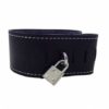 Lederhalsband mit Führungsleine schwarz,Leather collar with black lead – Bild 3