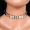 Leder Choker mit Plattennieten Halsband  Leather choker with plate rivets