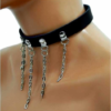 Leder Choker mit Ketten Halsband Leather choker with chains – Bild 2