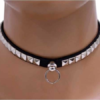 Leder Choker Pyramidennieten +Ring Halsband  Leather choker Pyramid rivets + ring